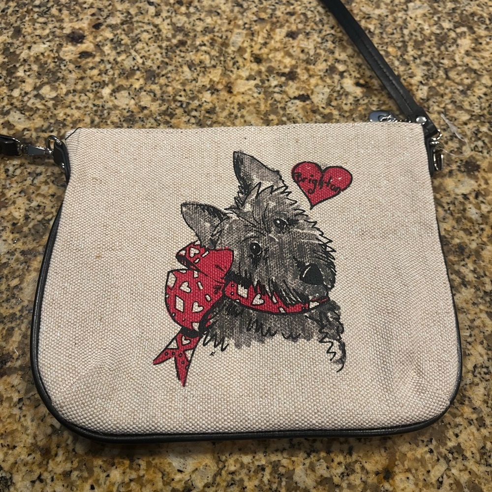 Brighton Small Canvas Exercise/Accessorize Crossbody Bag Dog Shopping - Picture 6 of 8